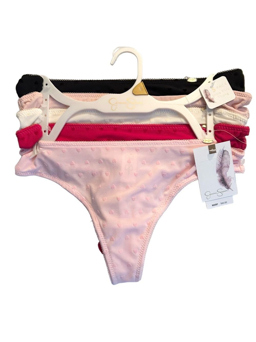 Jessica Simpson Woman’s 5 Pairs of Ultra Flirt Thong Underwear Size Small NWT